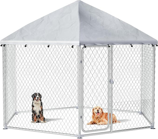 9.1x9.1 FT Outdoor Dog Kennel Heavy Duty Dog Enclosure by docagt
