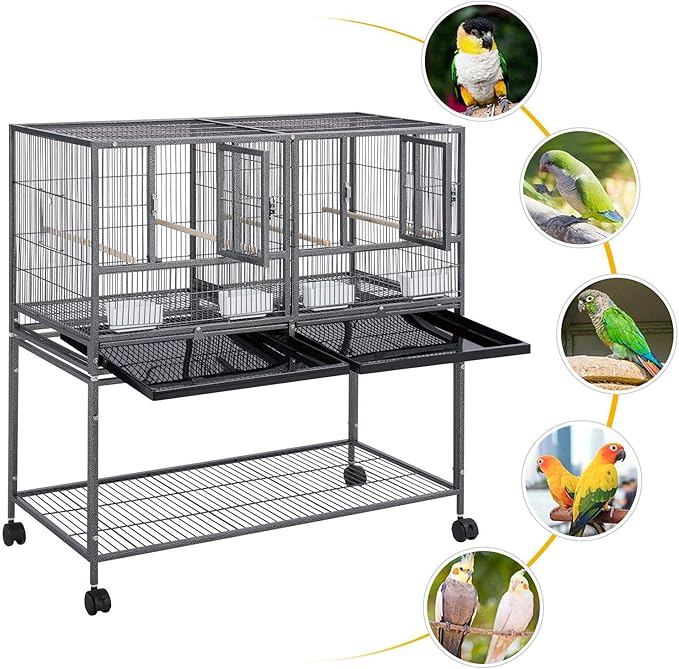 Yaheetech Stackable Divided Breeder Breeding Parakeet Bird Cage - Image 6