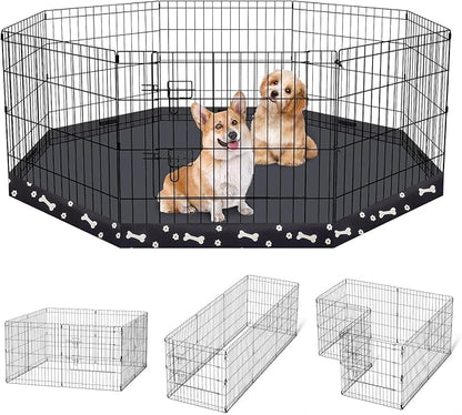 Dog Pen Pet Playpen Dog Fence Indoor Foldable Metal Wire Exercise Puppy Play by Peekaboo