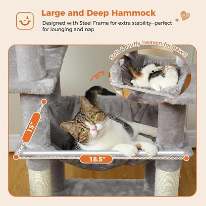 Cat Tree for Indoor Cats, 64.5" Tall Cat Tower - Image 4