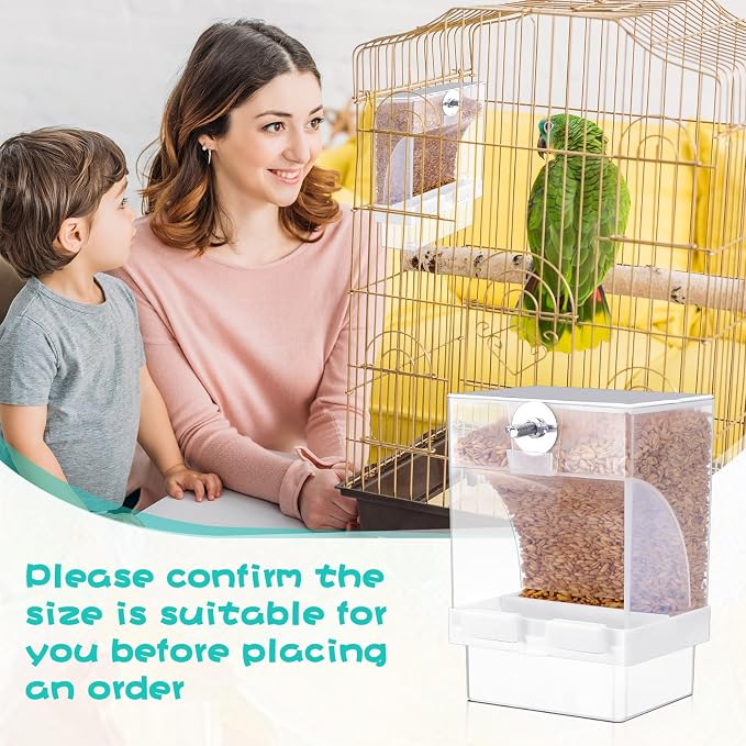 8 Pcs No Mess Bird Feeder Parrot Automatic Feeder Bird Seed Container Water - Image 4