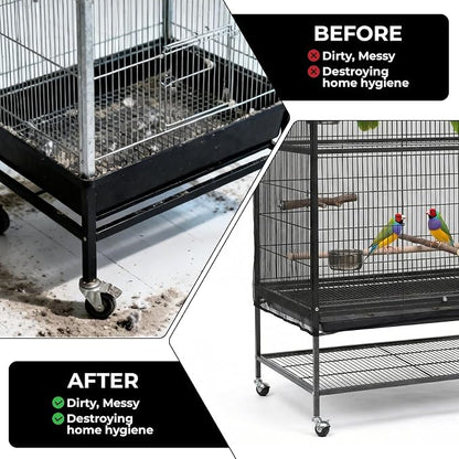 Large Bird Cage Cover Bird Cage Seed Catcher 118 x 31 Inches Adjustable Elastic - Image 4