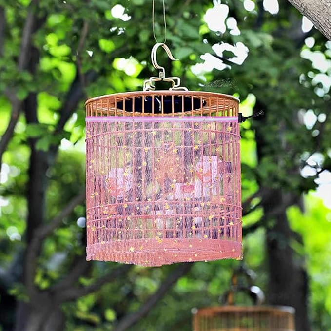 Bird Cage Cover, 45-90'' Adjustable, Universal Nylon Mesh Net, Bird Cage Skirt - Image 7
