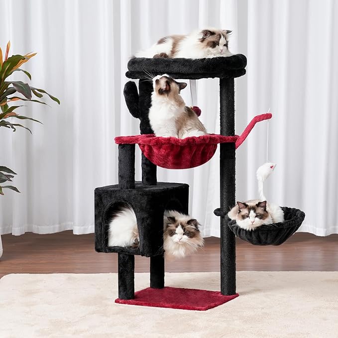 Heybly Cat Tree, 39.4 Inches Gothic Tower Condo by HEYBLY