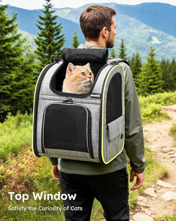 Pecute Cat Backpack Carrier Expandable, Foldable Pet Backpack - Image 4
