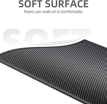 ESTHELLO Cat Litter Mat, Cat Litter Trapping Mat, Honeycomb Double Layer Design - Image 3