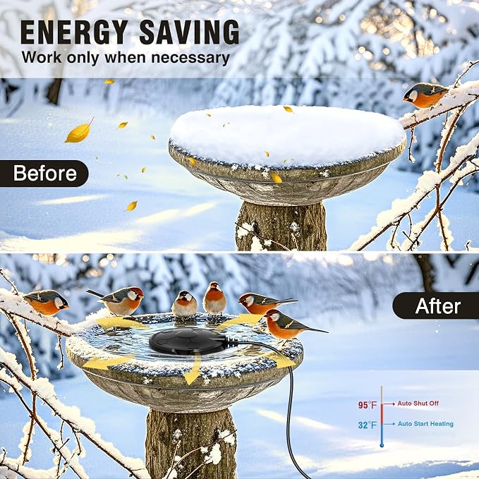 Bird Bath Heater for Outdoors in Winter, 120W Birdbath Heaters for Outdoor Bird - Image 5