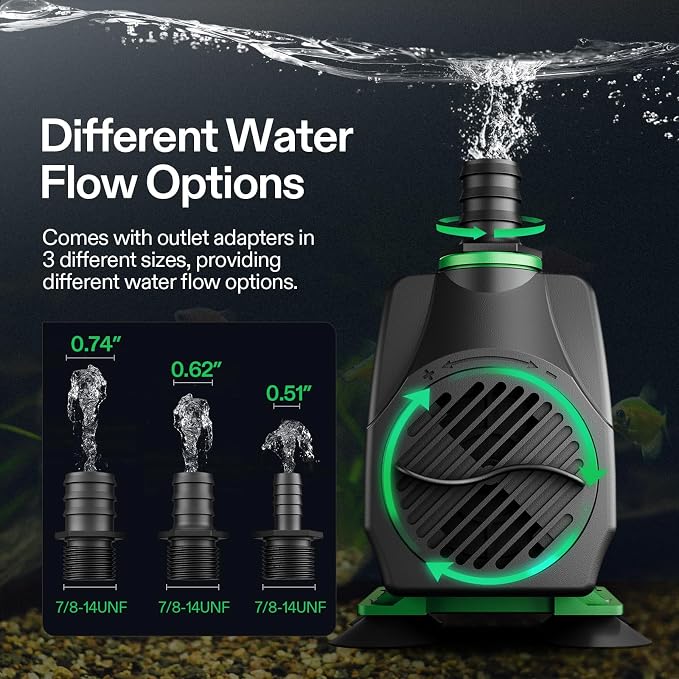 VIVOSUN 800GPH Submersible Pump, Ultra Quiet Water Fountain Pump - Image 3