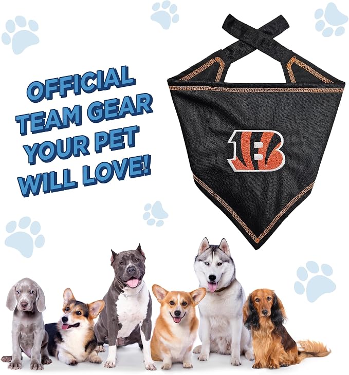 Pets First NFL Cincinnati Bengals TIE Bandana, Small/Medium. Dog Bandana Scarf - Image 7