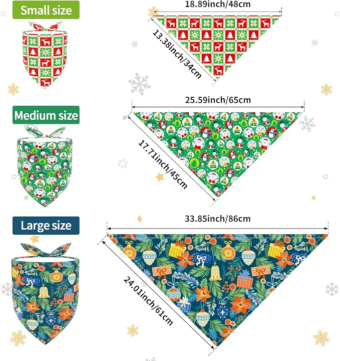 30 Pcs Christmas Happy New Year Dog Bandanas Bulk - Image 2