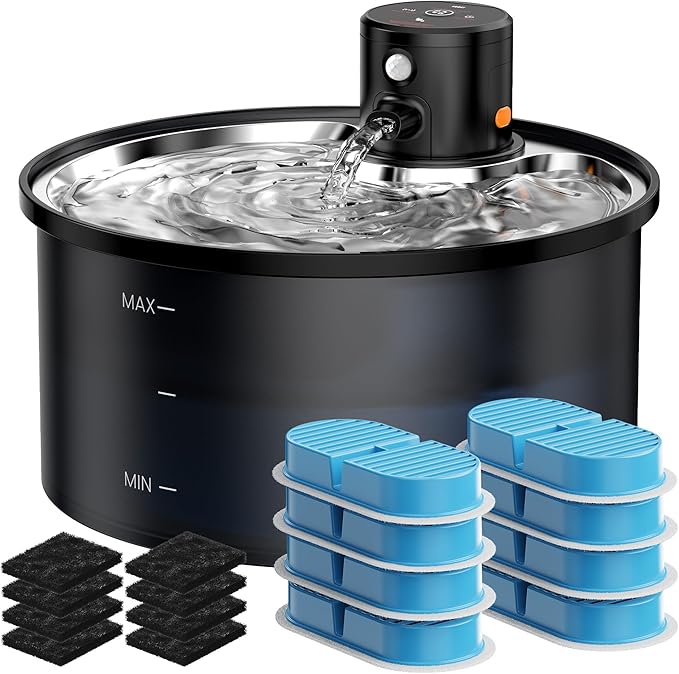 Wireless Cat Water Fountain Cordless: 108oz/3.2L Battery Operated Pet Fountain by VKIMISS