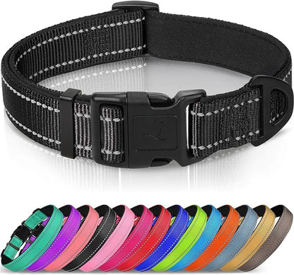 Joytale Reflective Dog Collar, Soft Neoprene Padded, Metal D-Ring, Nylon Pet by Joytale