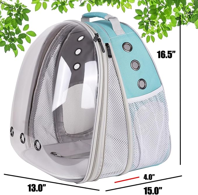 Front Expandable Cat Backpack Carrier, Fit up to 20 lbs, Space Capsule Bubble - Image 2