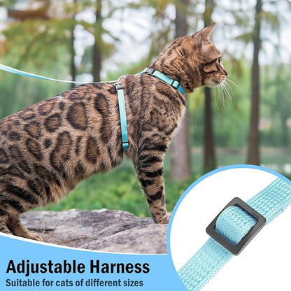 PUPTECK Adjustable Cat Harness and Leash Set Escape Proof Kitten Strap Collar - Image 5