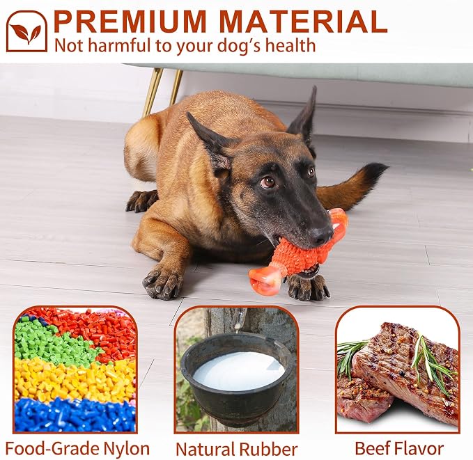 Indestructible Dog Toys for Aggressive Chewers Large Breeds, Durable Squeaky - Image 6