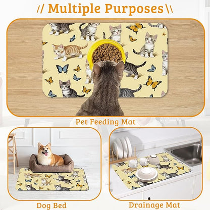 Dog Bowl Mat, Cute Cats Pet Feeding Mat - Image 7