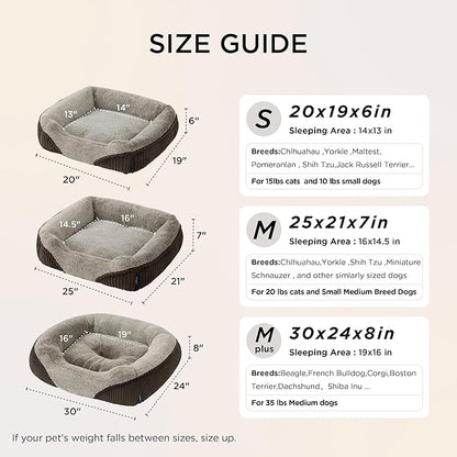 Bedsure Washable Dog Bed Small Dog＆Cat- Rectangle Fluffy Plush Kitten Puppy Bed - Image 7