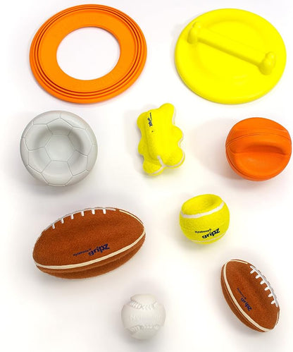Nylabone Power Play Gripz Felt Basketball Rubber Fetch Toy, Squeaky Ball - Image 7