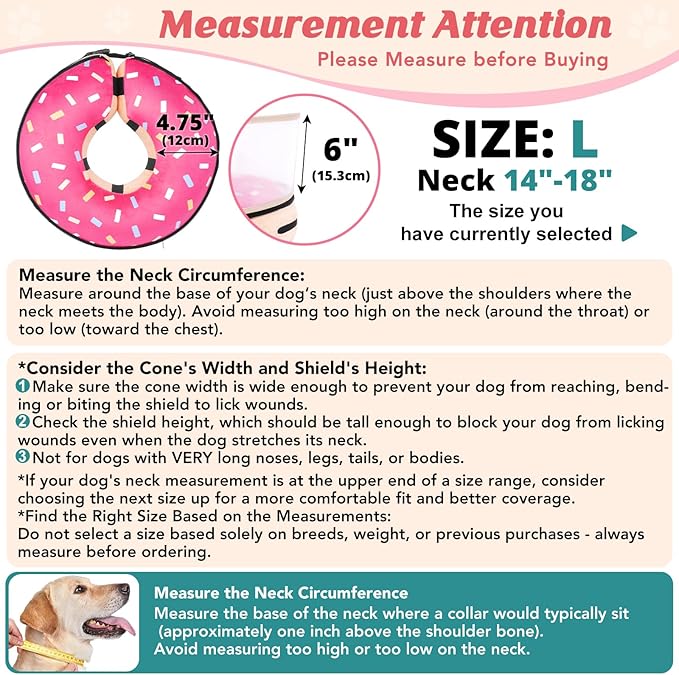 Inflatable Dog Cone with Anti-Licking Clear Shield, Protective Dog Donut Collar - Image 3