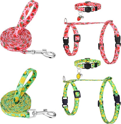 2 Pack Cat Harness and Leash, Escape Proof Adjustable Cat Harness by Guiqulai