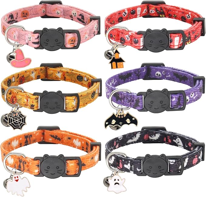 Halloween Cat Collar, Cotton 2 Pack Cat Collar - Image 6