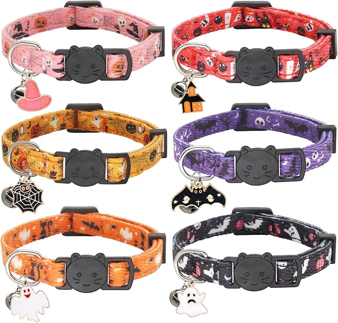 Halloween Cat Collar, Cotton 2 Pack Cat Collar - Image 6