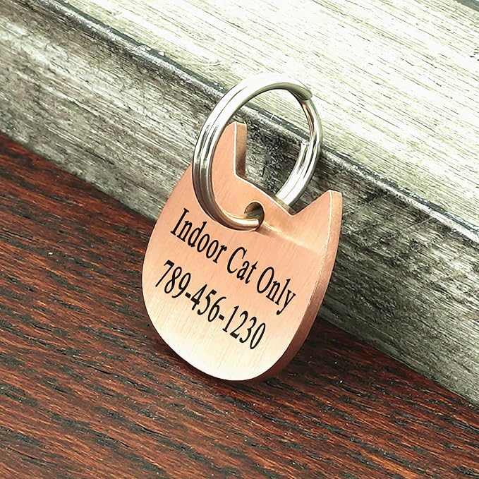 Ultra Joys Cat ID Tag Personalized Pet Tags, Durable Stainless Steel Small Pet - Image 3