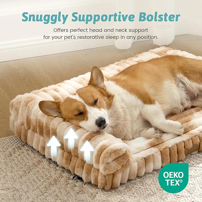 Cute Dog Bed for Small Dogs, Faux Rabbit Fur Orthopedic Foam Dog Bed - Image 7