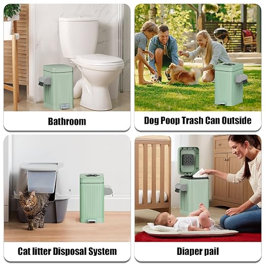 Dog Poop Trash Can for Outside & Indoor, 5L/1.3Gal Small Pet Waste Bin - Image 8