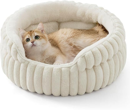 Bedsure ComfyFleece™ Small Cat Bed, Washable Round Cute Pet Beds by BEDSURE