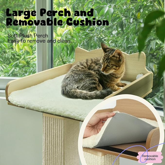 Cat Window Perch with Thick Sisal Scratching Post, Cat Hammock - Image 5
