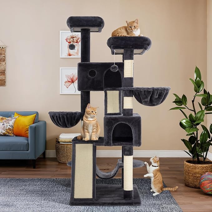 WEEWAY Cat Tree Tower for Indoor Cats, Stand House Condo Cave, Sisal Scratching - Image 2