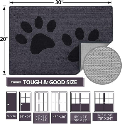 Buganda Dog Door Mat for Muddy Paws, Absorbent Dirt Trapper Washable Indoor - Image 2