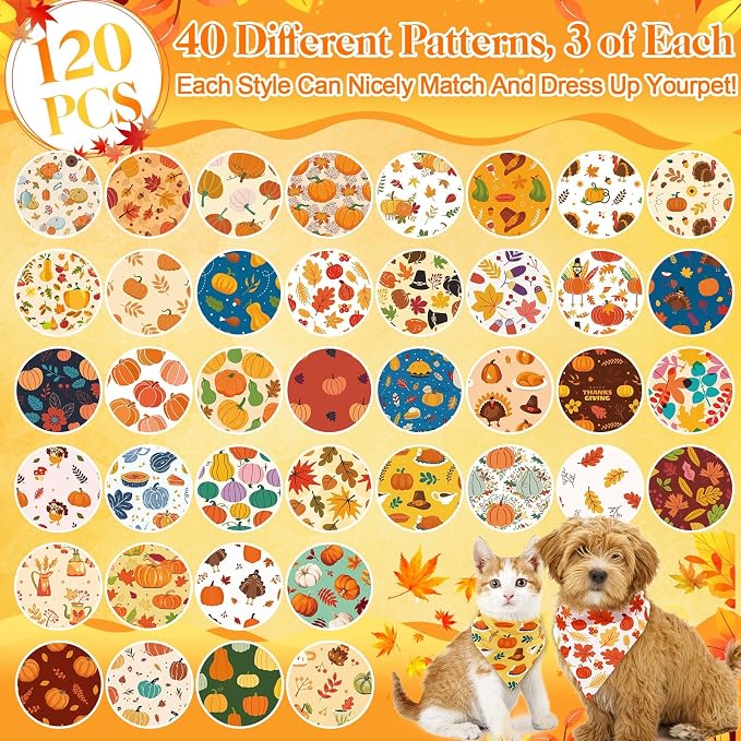 Amylove 120 Pcs St. Patrick's Day Dog Bandanas Bulk Holiday Triangle Dog Pack - Image 3