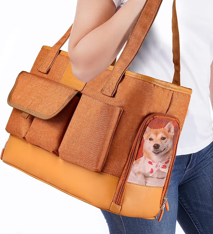 Cat Carrier, Dog Carrier, Pet Carrier, Foldable Waterproof Premium PU Leather by WelcomeToJohomviin