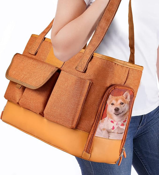 Cat Carrier, Dog Carrier, Pet Carrier, Foldable Waterproof Premium PU Leather by WelcomeToJohomviin