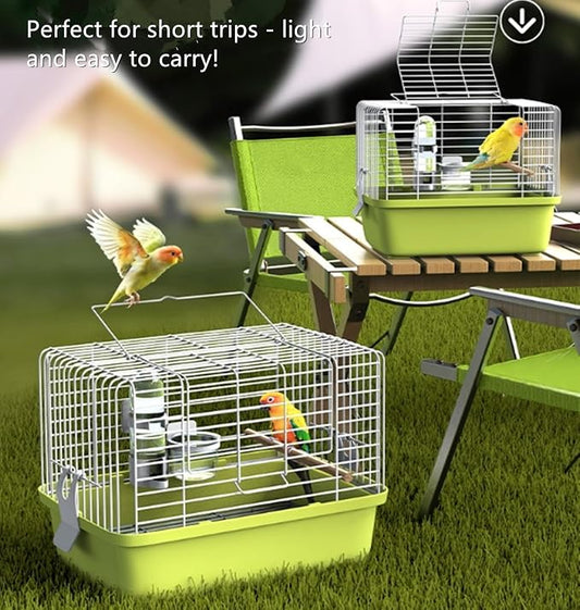 Portable Bird Travel Carrier Cage – 360° Full View Wire Carrier - Image 2