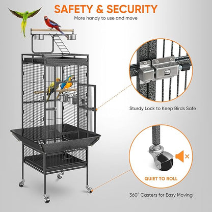 SUPER DEAL PRO 61-inch 2in1 Large Bird Cage - Image 3