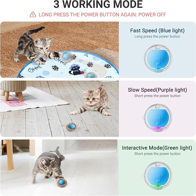 Interactive Cat Toys for Indoor Cats Automatic Motion Activated Moving Ball - Image 4