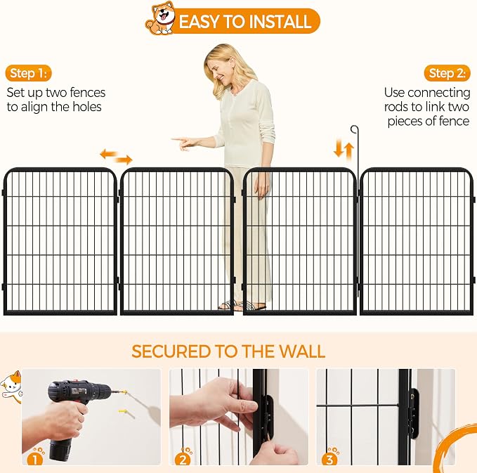 Yaheetech Dog Playpen Outdoor, 32 inch 2 Panels Dog Pen Indoor Heavy Duty Puppy - Image 5