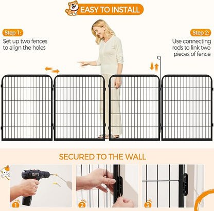 Yaheetech Dog Playpen Outdoor, 32 inch 2 Panels Dog Pen Indoor Heavy Duty Puppy - Image 5