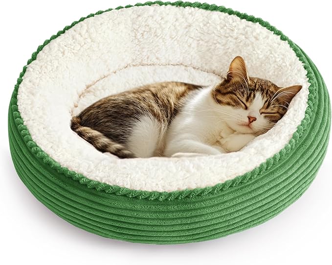 Love's cabin Round Donut Cat and Dog Cushion Bed, 20in Pet Bed by Lovescabin