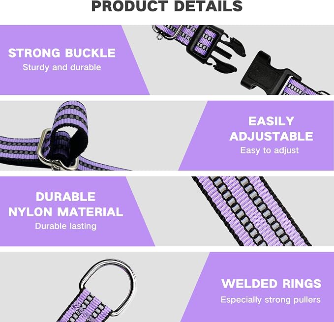 Hikiko Martingale Dog Collars Reflective Nylon Dog Collar - Image 3