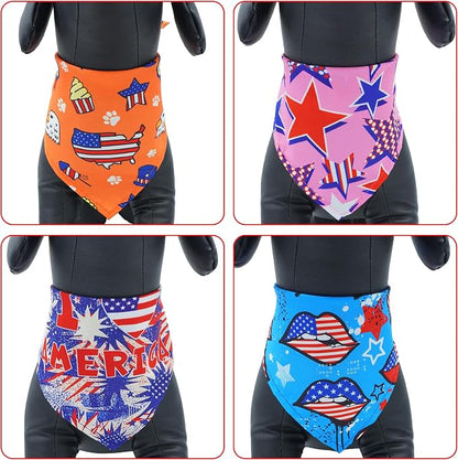 30 Pcs Patriotic Small Dog Bandanas Bulk 25 Inch Independence Day Dogs Bandana - Image 4