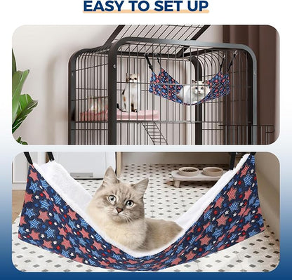 Cat Hammock for Cage Hanging Reversible 2Pack, Pet Hammock Bed Adjustable - Image 6