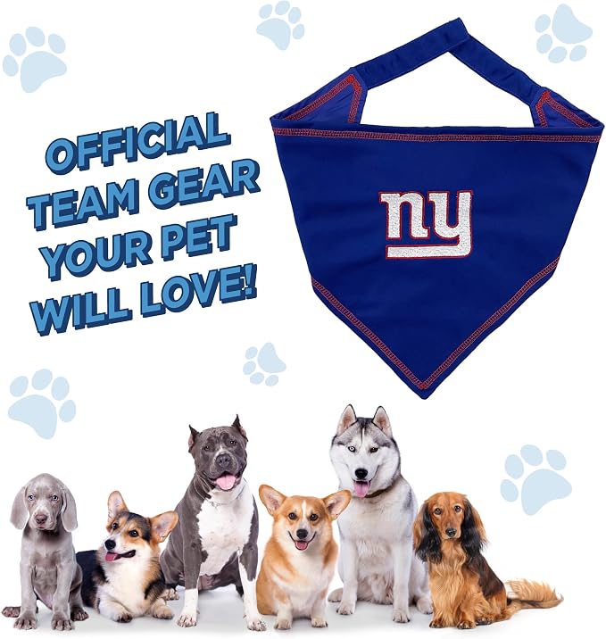 NFL New York Giants TIE Bandana, Large/X-Large. Dog Bandana Scarf Bib - Image 4
