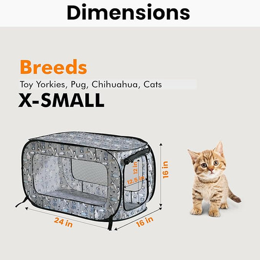 Beatrice Home Fashions Portable, Collapsible, Pop Up Kennel Travel Cat and Dog - Image 2
