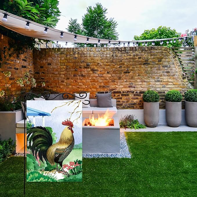 Chicken on the Grass Garden Flag, Farm Life Flag, Welcome Garden Yard Flag - Image 3