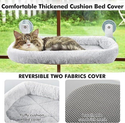 AMOSIJOY Cordless Cat Window Perch, Cat Hammock - Image 5