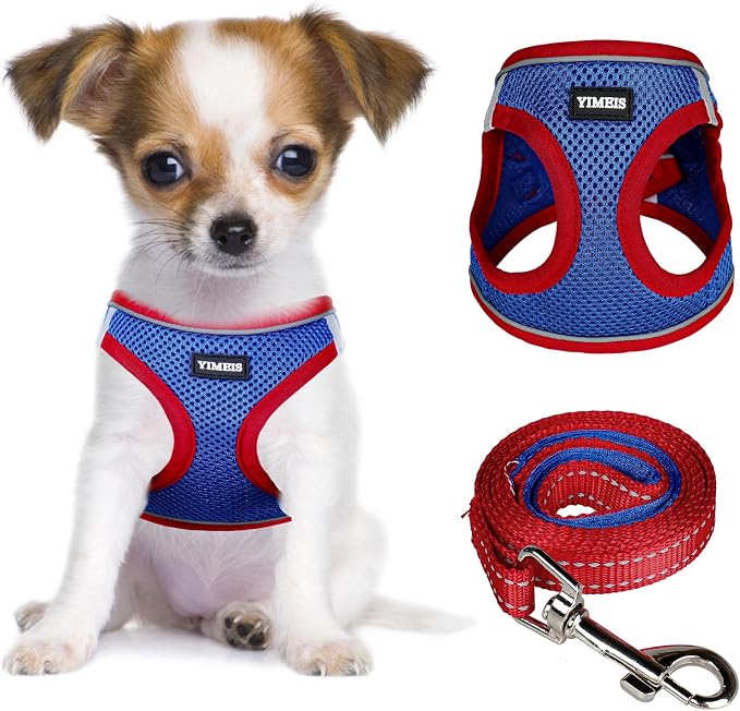 YIMEIS Dog Harness and Leash Set, No Pull Soft Mesh Pet Harness, Reflective by YIMEIS